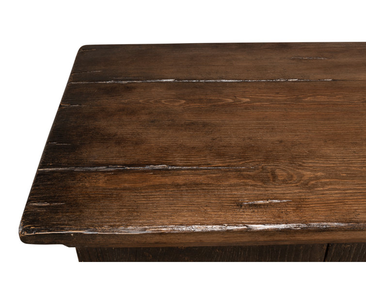 Rustic Charms 87'' Brown Elm Wood Sideboard Cabinet