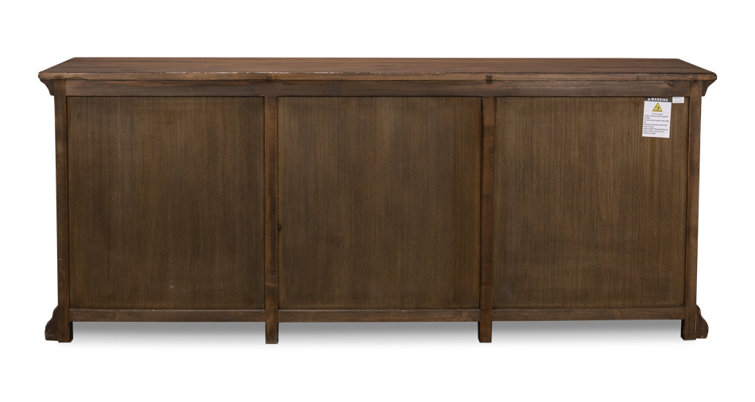 Rustic Charms 87'' Brown Elm Wood Sideboard Cabinet