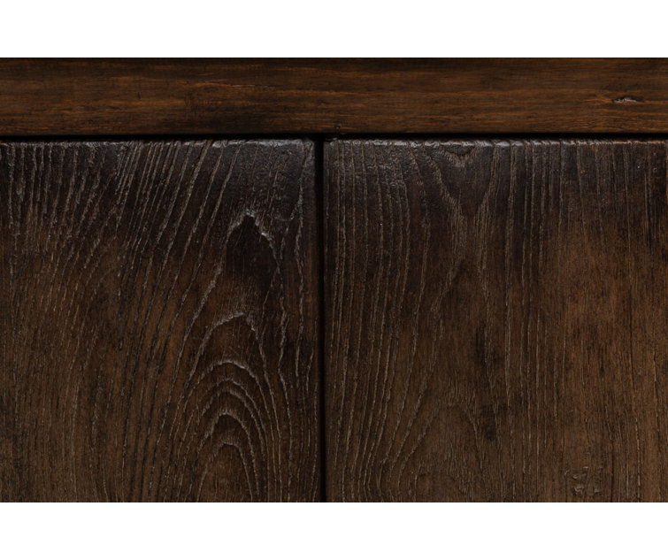 Rustic Charms 87'' Brown Elm Wood Sideboard Cabinet