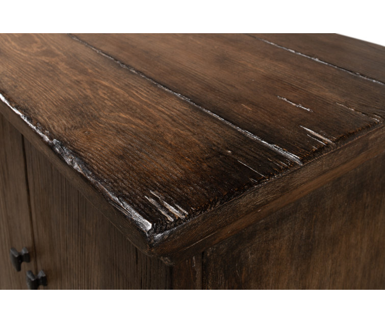 Rustic Charms 87'' Brown Elm Wood Sideboard Cabinet