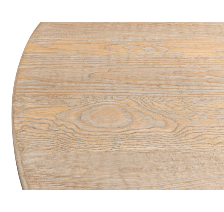 Bleached Pine and Black Round Farmhouse Pedestal Dining Table