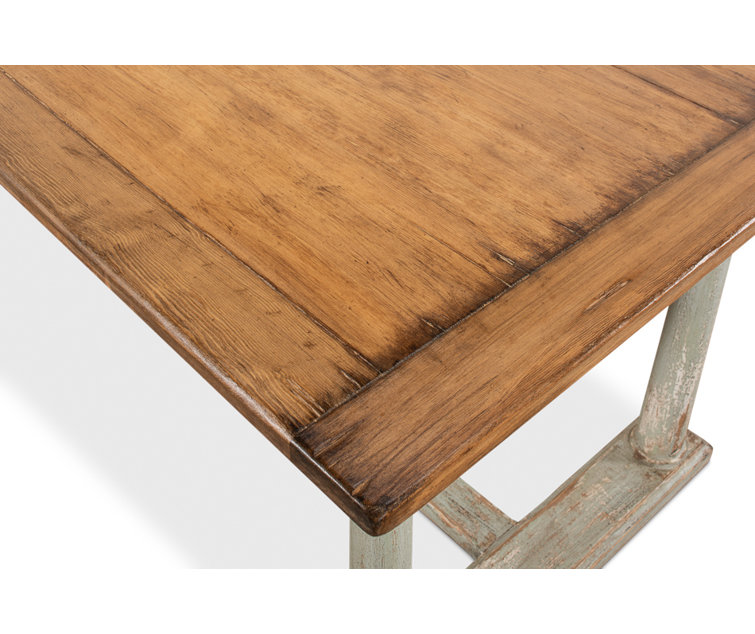 Amelia Extendable Pine Wood Dining Table with Sage Base