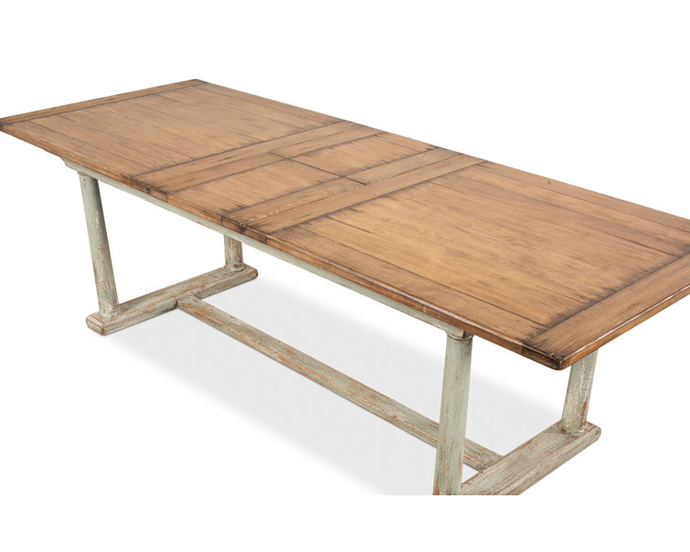 Amelia Extendable Pine Wood Dining Table with Sage Base