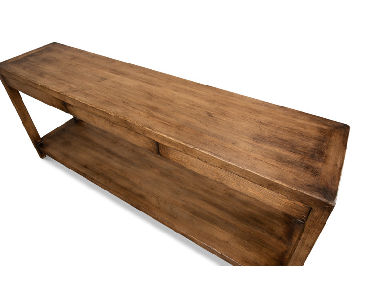 Anton 72'' Brown Pine Wood Console Table with Storage