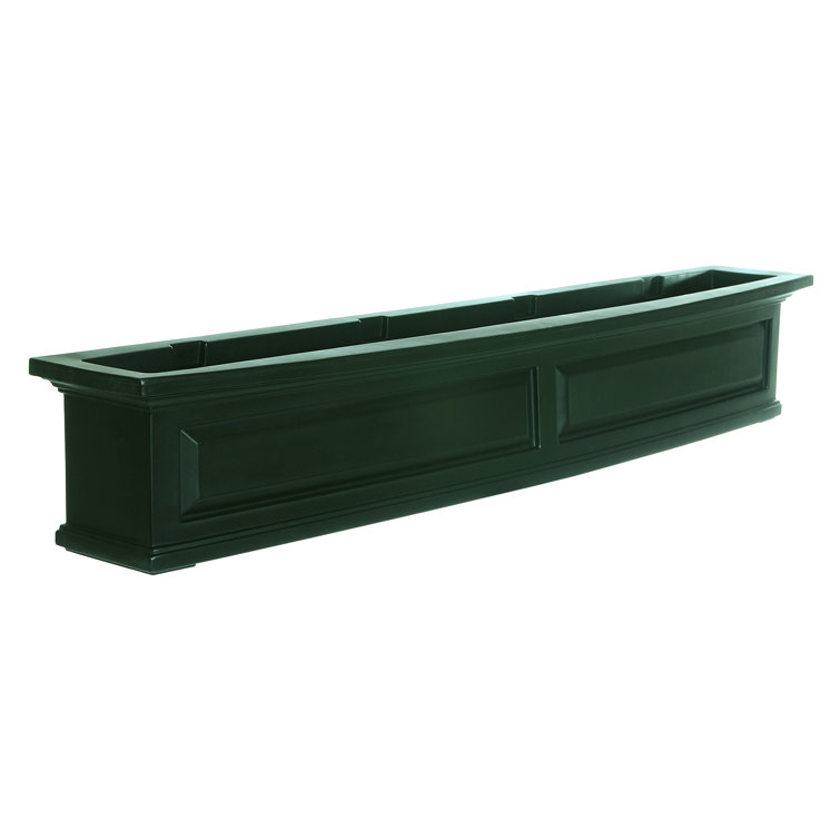 Nantucket Black Polyethylene Outdoor Window Box with Water Reservoir