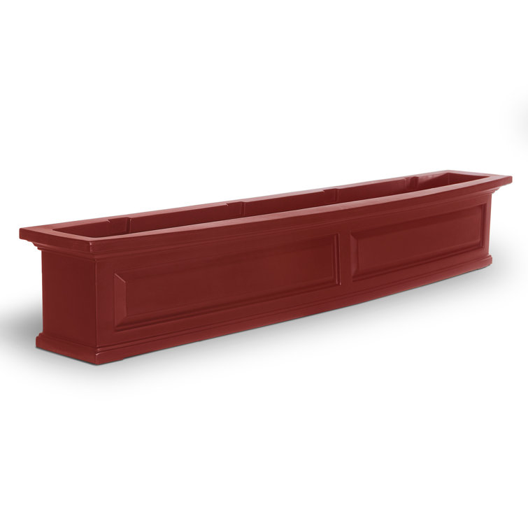Nantucket Black Polyethylene Outdoor Window Box with Water Reservoir