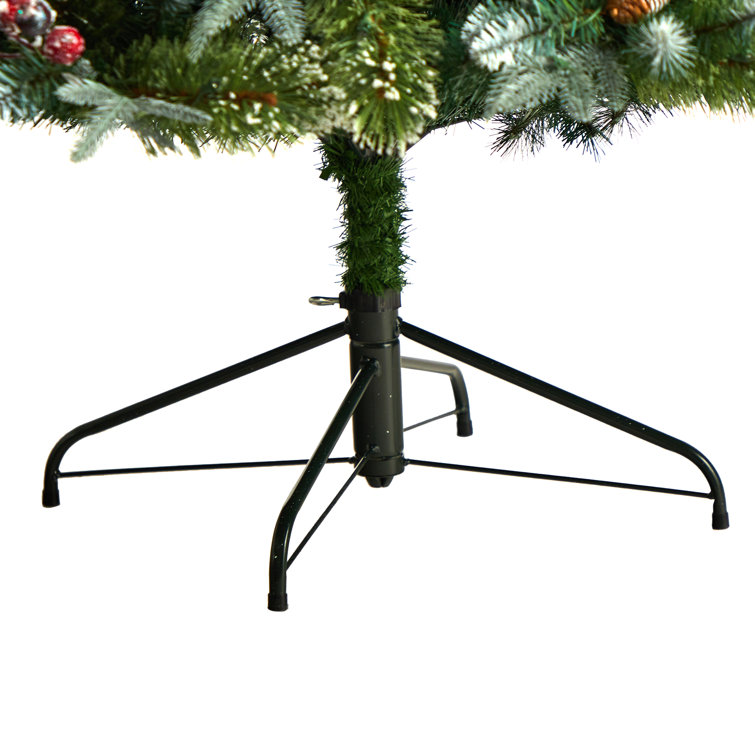 7.5' Snow Tipped Aspen Spruce Prelit LED Christmas Tree with Berries and Pinecones