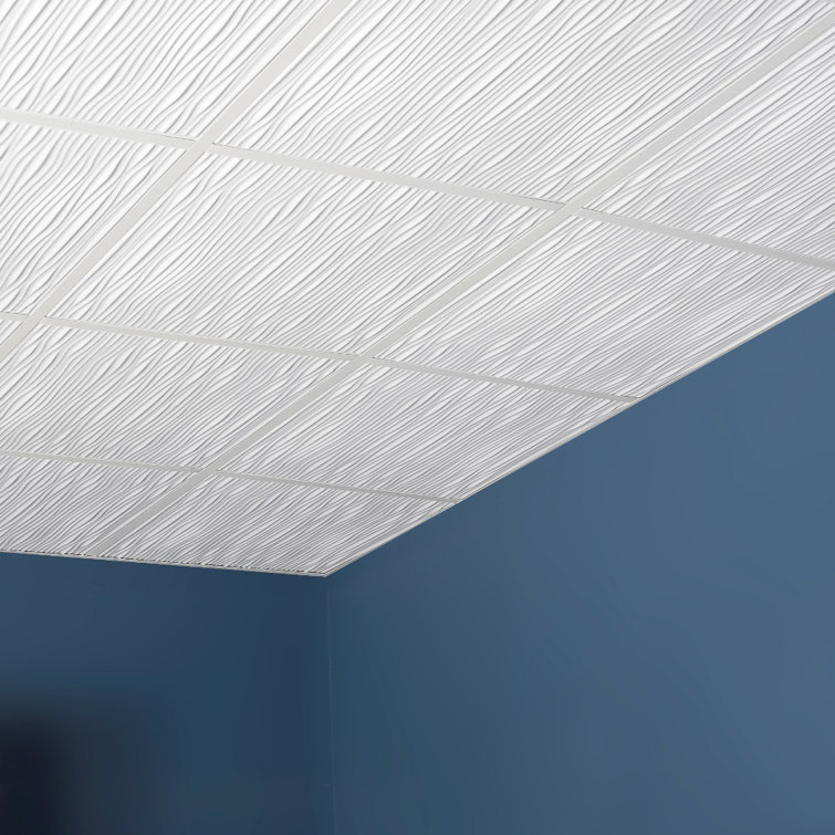23.75'' White Textured Vinyl Drop-In Ceiling Tile
