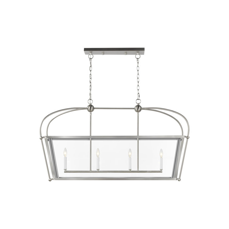 Satin Brass Elegance 4-Light Linear Pendant for Indoor/Outdoor