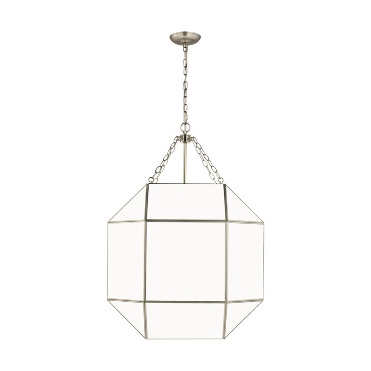 Clark 23'' Contemporary Brushed Nickel Glass Pendant Light