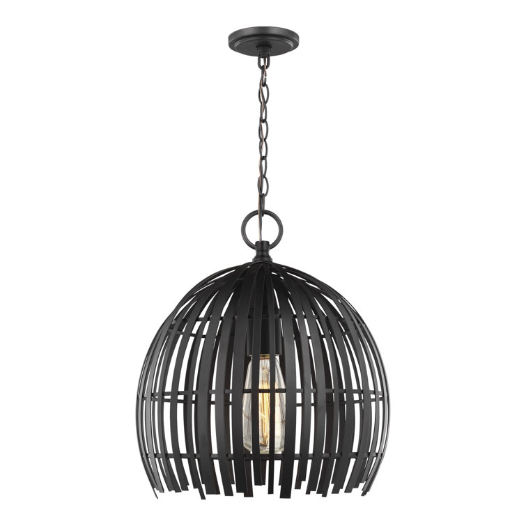 Midnight Black 13.25" Modern Indoor/Outdoor Pendant Light