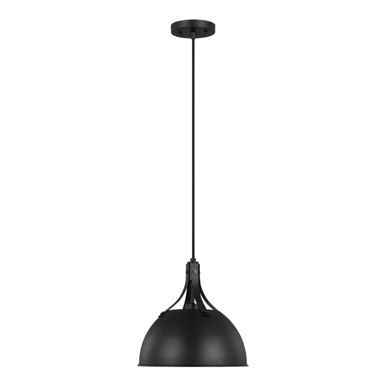 Rockland Midnight Black 1-Light Dome Pendant for Indoor/Outdoor