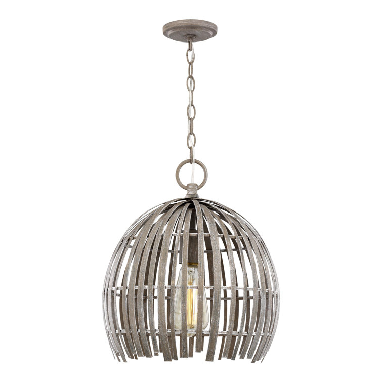 Hanalei Contemporary 1-Light Washed Pine Indoor/Outdoor Pendant
