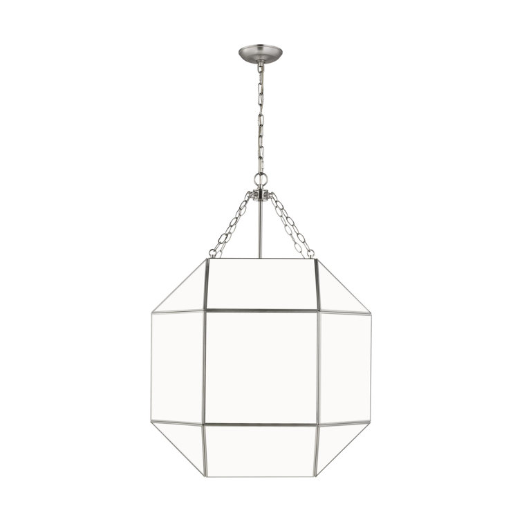 Clark 23'' Contemporary Brushed Nickel Glass Pendant Light