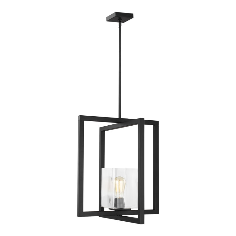 Mitte Midnight Black Single Pendant with Clear Glass Shade