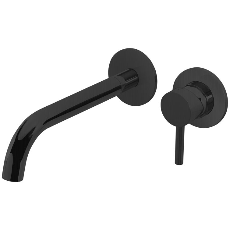 Matte Black Wall Mounted Single Handle Bathroom Faucet