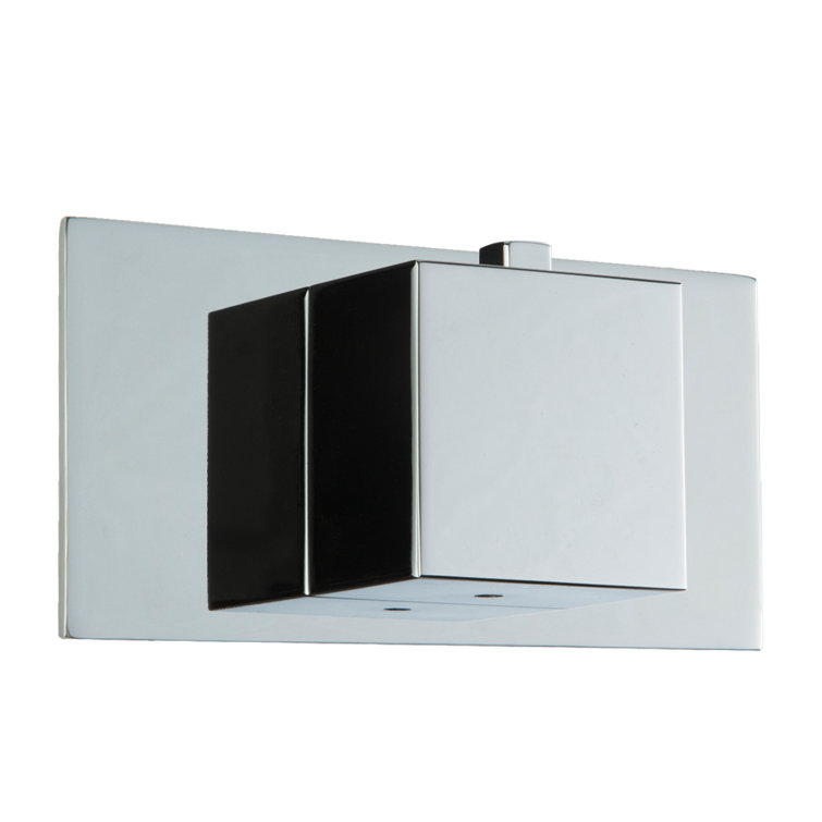 Chrome and Black Thermostatic Valve Trim Kit with Brushed Nickel Finish
