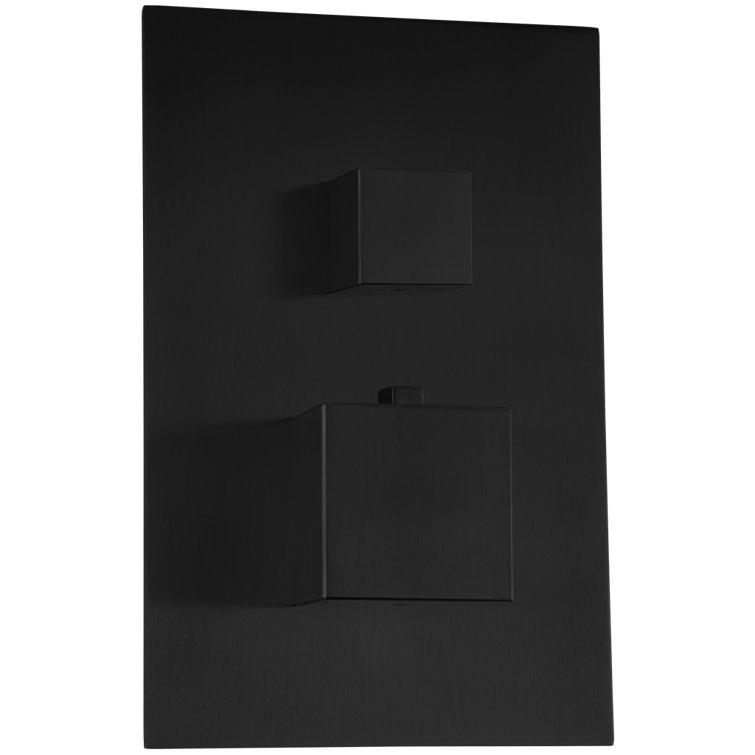 Matte Black Thermostatic Mixer with 3-Way Diverter and Off Position Trim Kit