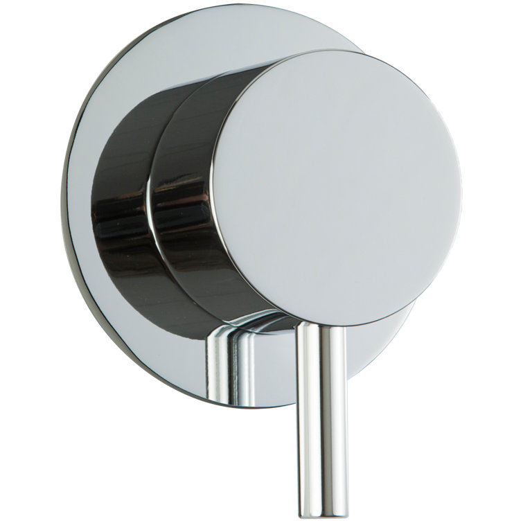 Polished Chrome Wall-Mounted Single Handle Diverter Valve Trim