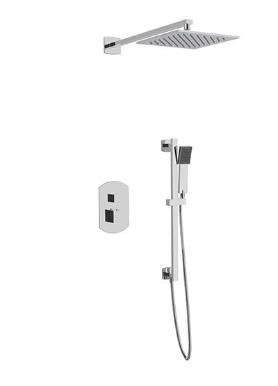 Chrome Adjustable Height Multi-head Wall Mounted Shower System