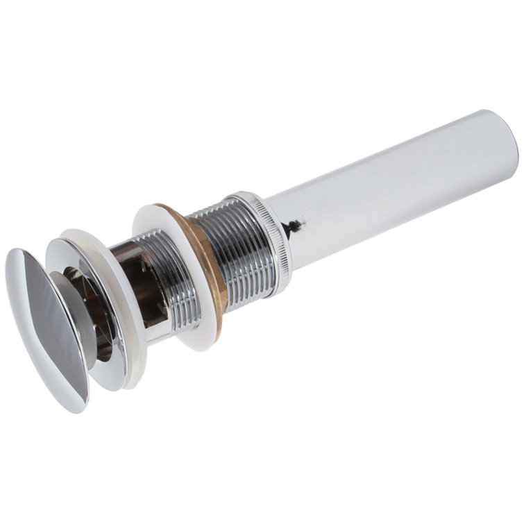 Polished Chrome Bathroom Pop-Up Drain with Overflow