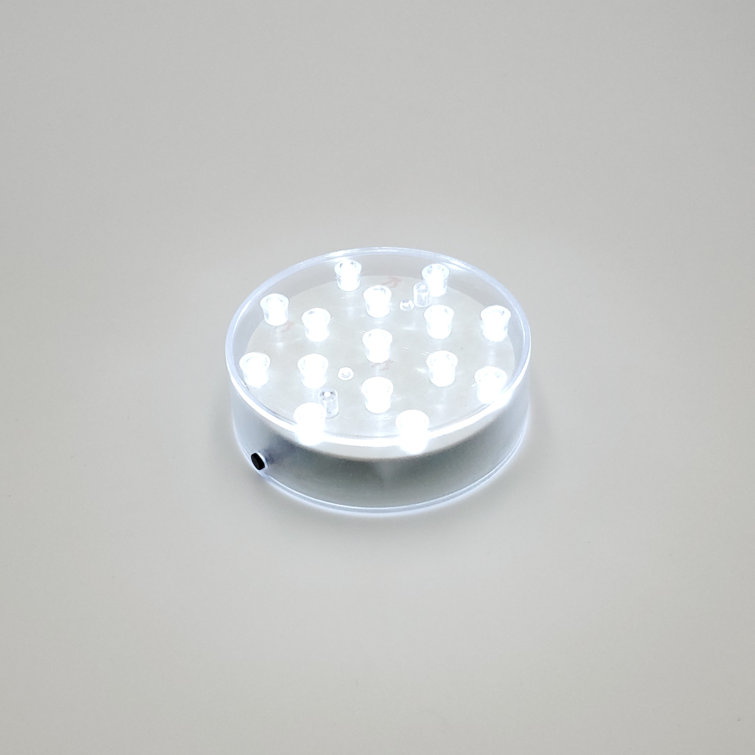 Round Cool White LED Battery Operated Base Light