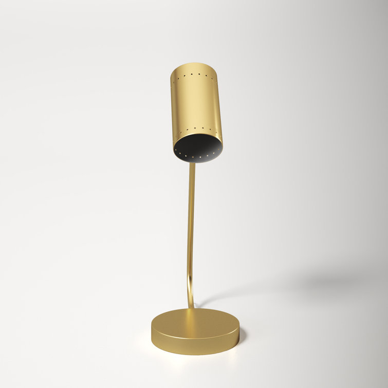Adjustable Mid-Century 22.5" Crane Table Lamp in Black and Gold