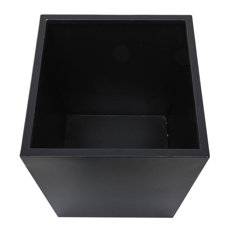 Black Metal Square Indoor/Outdoor Planter Box Set