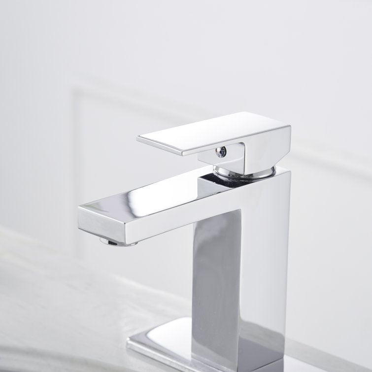 Polished Chrome Single-Handle Low-Arc Bathroom Faucet