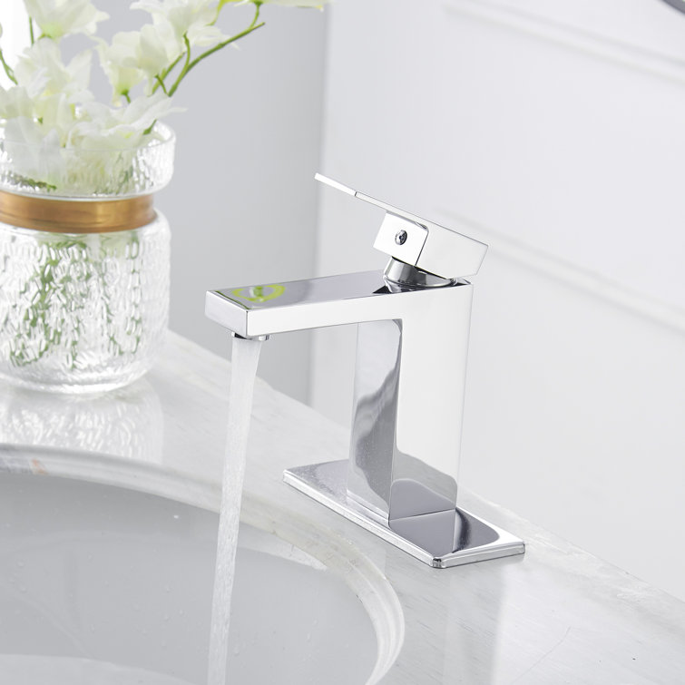 Polished Chrome Single-Handle Low-Arc Bathroom Faucet