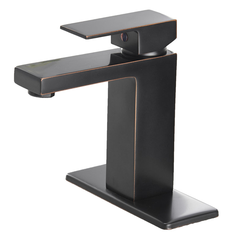 Oil Rubbed Bronze Single Handle Bathroom Faucet with Deckplate