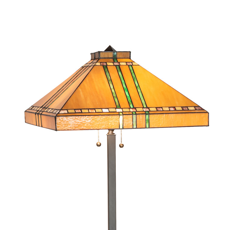 Meyda Tiffany Prairie Corn Mahogany Bronze Stained Glass Floor Lamp