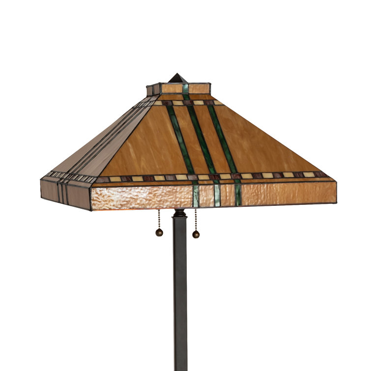 Meyda Tiffany Prairie Corn Mahogany Bronze Stained Glass Floor Lamp