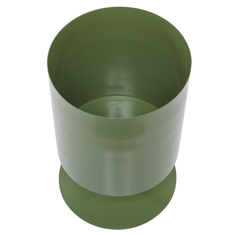 Green Metal Round Indoor Planter Set - 3 Pieces