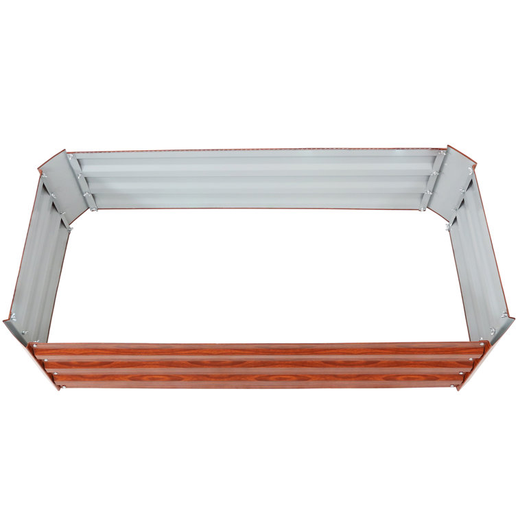 Woodgrain Galvanized Steel Raised Garden Beds, 48" x 24" x 11.75"