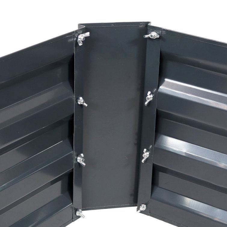 Dark Gray Galvanized Steel Raised Garden Beds for Plants and Vegetables