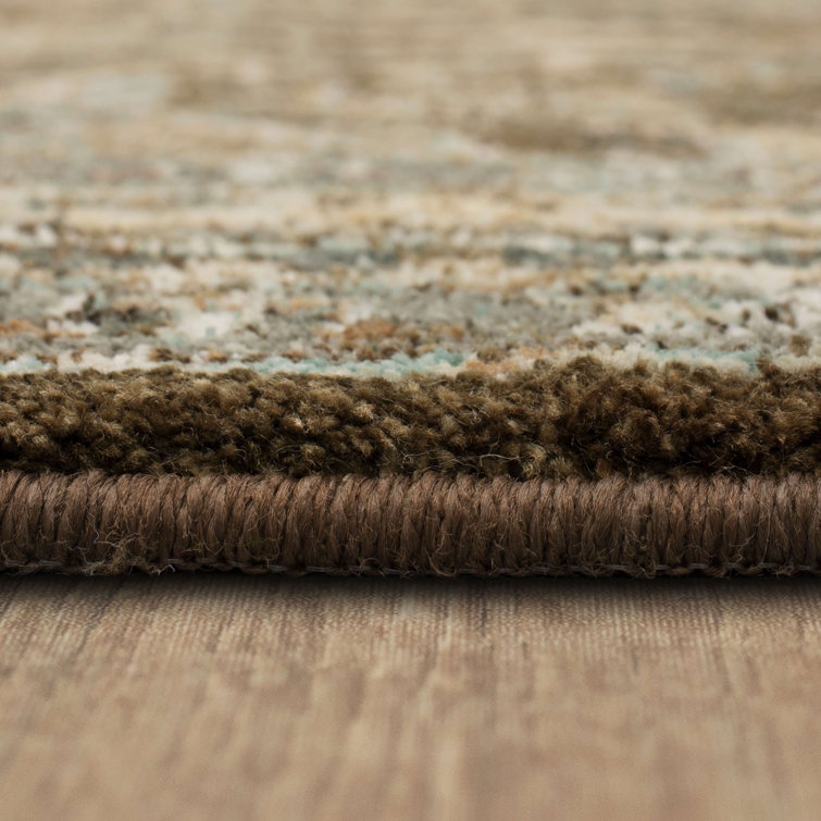 Newbridge Brown and Beige Synthetic Floral Area Rug