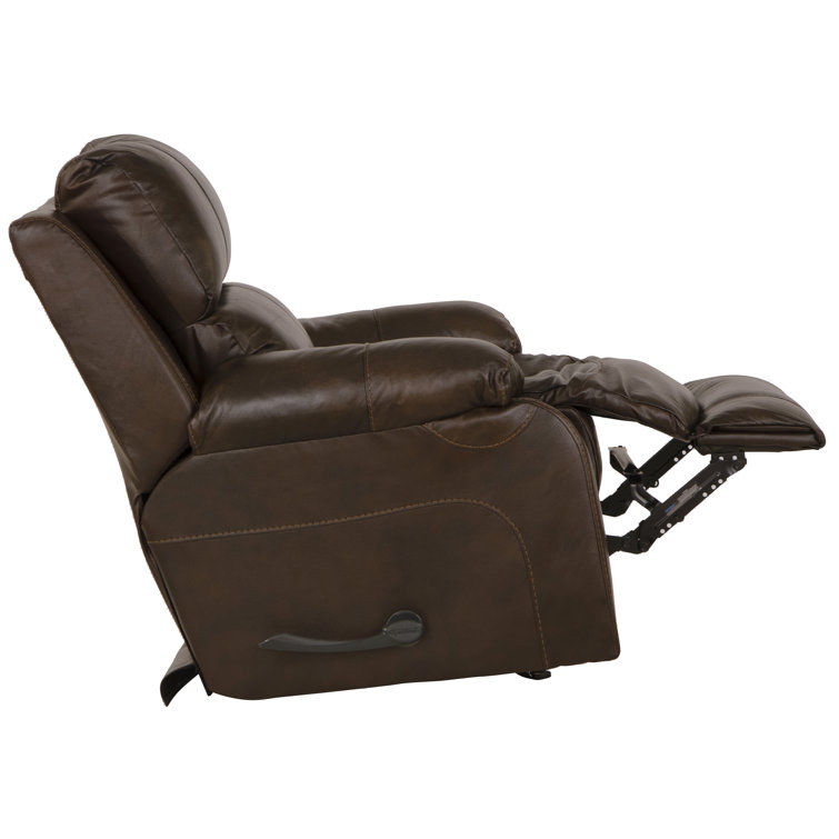 Positano Transitional Cocoa Brown Leather Rocker Recliner