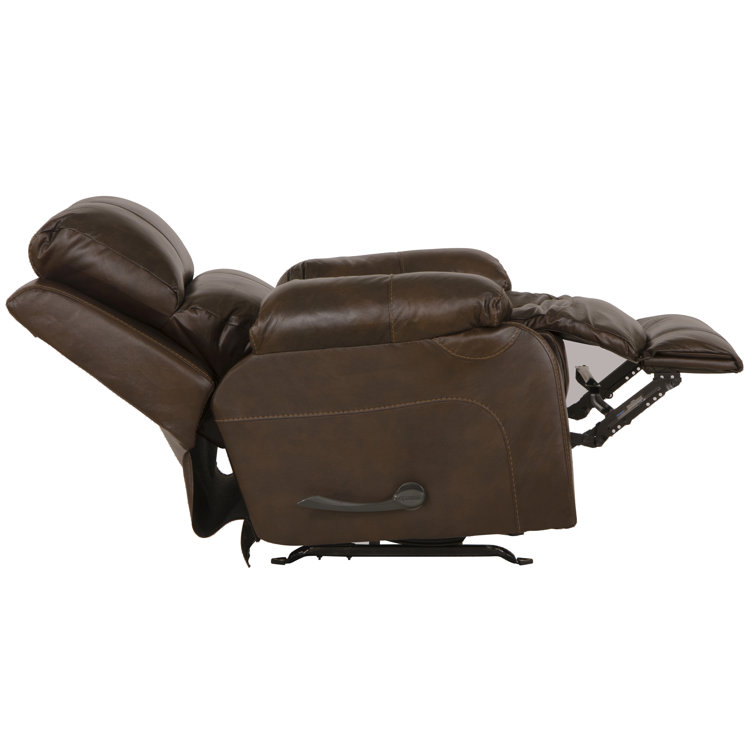 Positano Transitional Cocoa Brown Leather Rocker Recliner