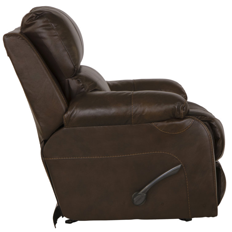 Positano Transitional Cocoa Brown Leather Rocker Recliner