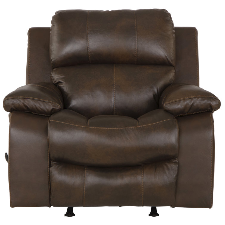 Positano Transitional Cocoa Brown Leather Rocker Recliner