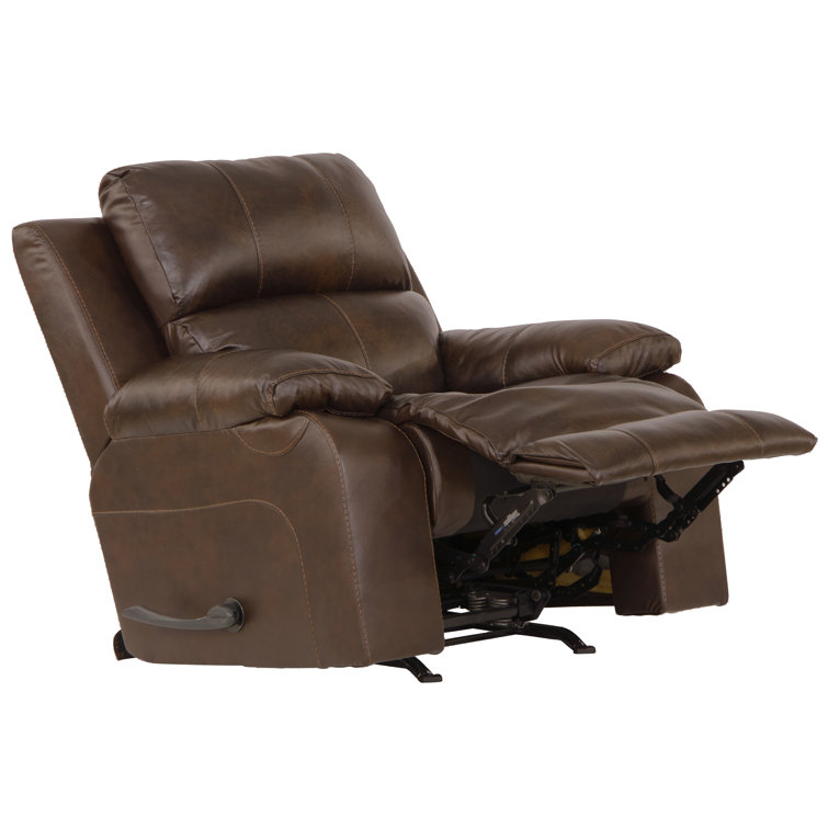 Positano Transitional Cocoa Brown Leather Rocker Recliner