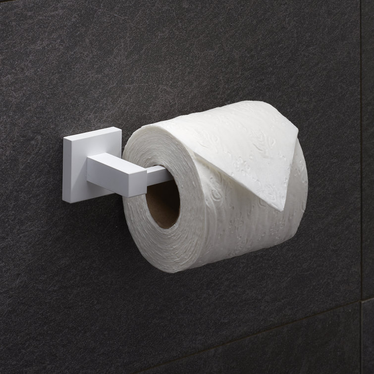 Matte White Brass Wall Mounted Toilet Paper Holder