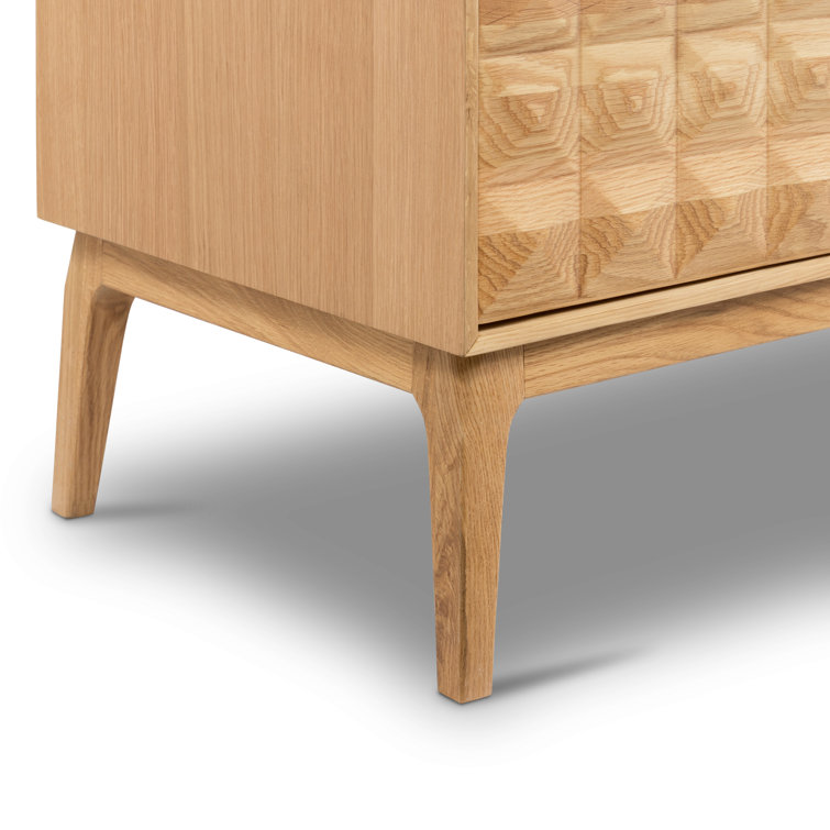 Santino 71'' Oak Mid-Century Modern Pyramid Sideboard