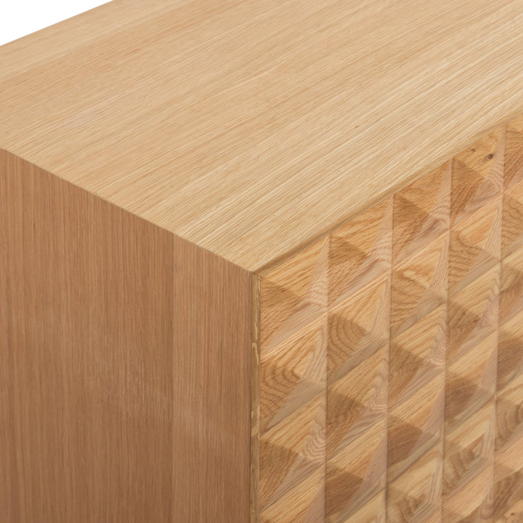Santino 71'' Oak Mid-Century Modern Pyramid Sideboard