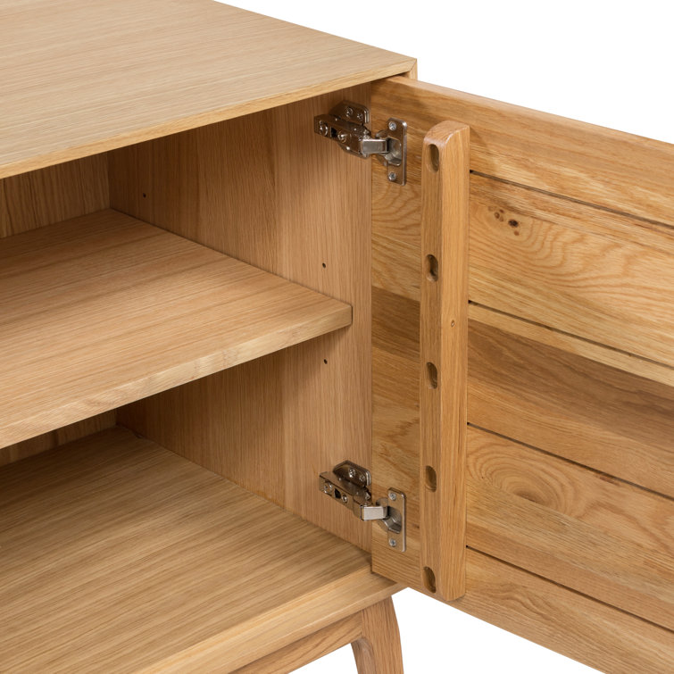 Santino 71'' Oak Mid-Century Modern Pyramid Sideboard