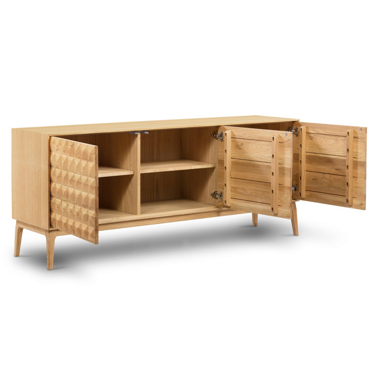 Santino 71'' Oak Mid-Century Modern Pyramid Sideboard