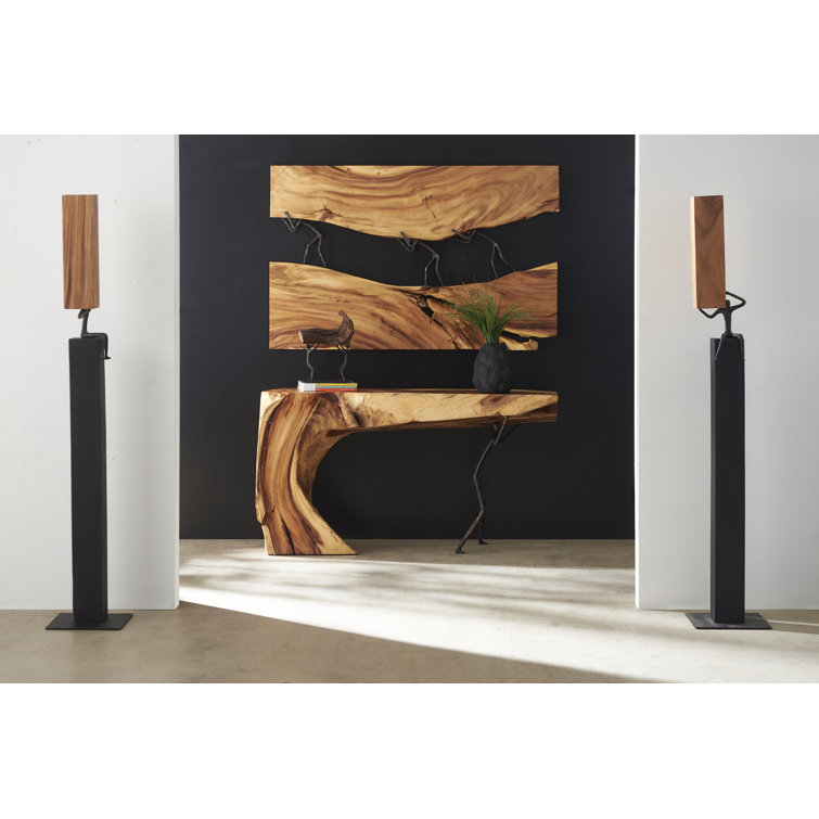 Atlas 60" Black and Brown Chamcha Wood Wall Panel
