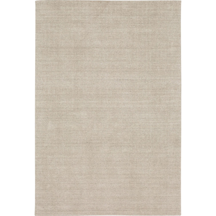 Sophisticated Silver 6'x9' Hand-Loomed Wool Blend Area Rug