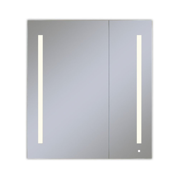 Warm White Frameless Rectangular Medicine Cabinet with Bluetooth